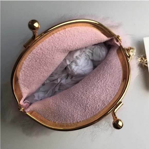 UGG l Fuzzy Coin Key FOB Pouch l Pink NWT - Picture 3 of 10